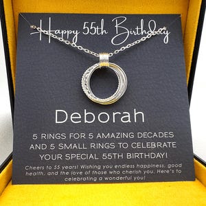 55th Birthday Gift for 55 Year Old Woman 55 Birthday Necklace Gifts 55 Birthday Jewelry for Friends Birthday Gifts for Sister