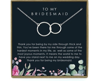 Bridesmaid Gift Necklace: Bridesmaid Proposal, Bridal Jewelry, Wedding Gift, Wedding Jewelry