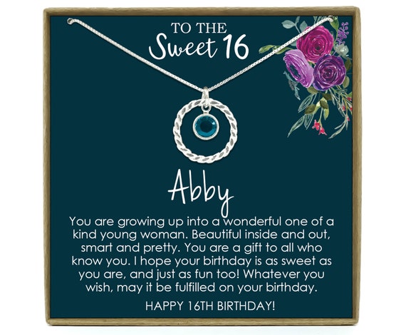 Sweet 16 Gift, 16th Birthday Gift Girl Necklace, Sweet 16 Necklace, Gift  for 16 Year Old Girl 