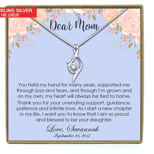 Cadeau pour la mère de la mariée, cadeau pour la mère de la mariée de la fille, collier pour la mère de la mariée, cadeau de mariage pour la mère de la mariée