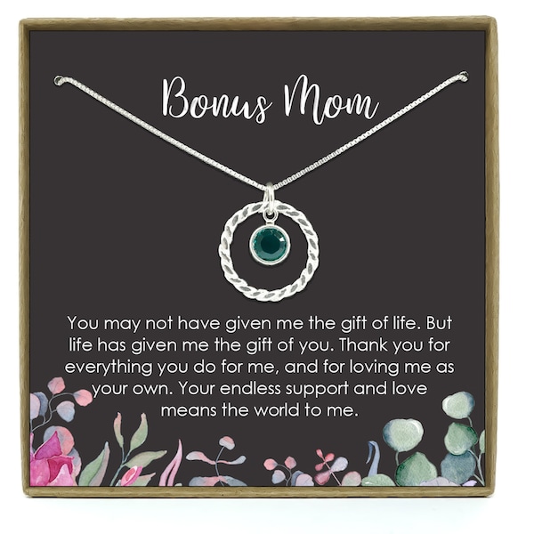 Bonus Mom Gift for Step Mother Gift from Bride, Step Mom Gift for Stepmom Necklace, Step Mom Wedding Gift