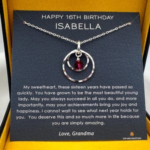 Collier fille cadeau 16e anniversaire, cadeau Sweet 16, collier Sweet 16, cadeau pour fille de 16 ans, argent sterling