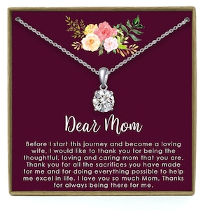 Mother of the Bride Gift, Mother of the Bride Gift from Daughter, Mother of the Bride Necklace, Mom Wedding Gift from Bride