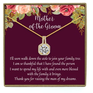 Cadeau de mère du marié de la mariée, cadeau de belle-mère, collier de belle-mère, cadeau de mère du marié, à ma carte de belle-mère