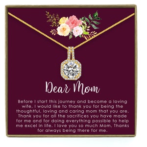 Mother of the Bride Gift, Mother of the Bride Gift from Daughter, Mother of the Bride Necklace, Mom Wedding Gift from Bride