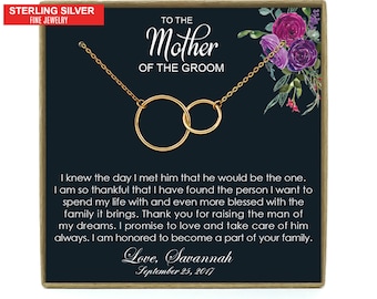 Mother-In-Law Gift, Mother of the Groom Gift from Bride, Mother-In-Law Necklace, Mother of the Groom Gift, To My Mother-In-Law Card