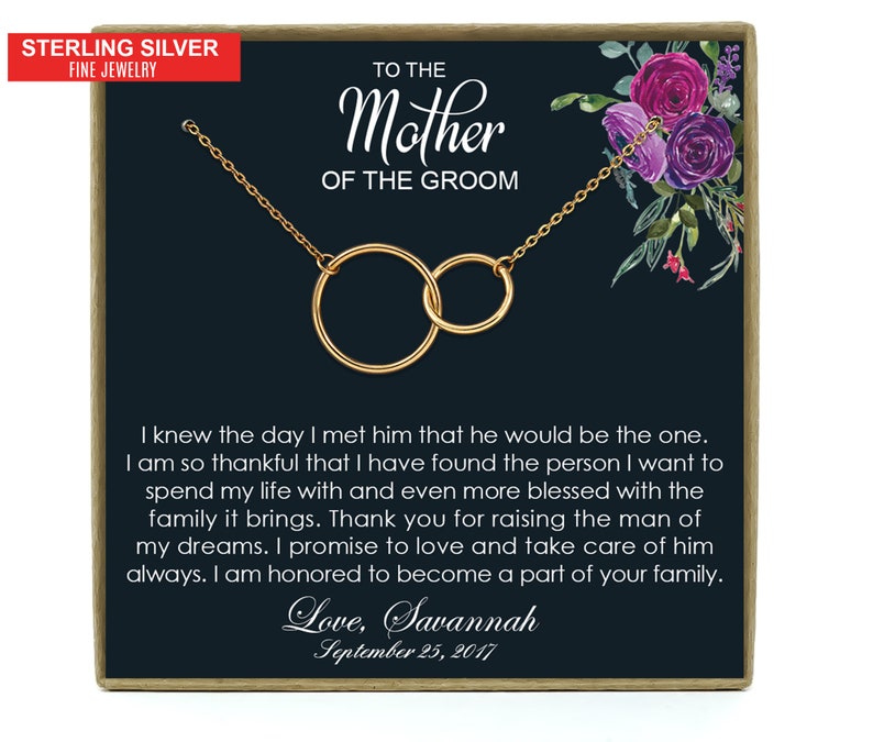 Mother-In-Law Gift, Mother of the Groom Gift from Bride, Mother-In-Law Necklace, Mother of the Groom Gift, To My Mother-In-Law Card 