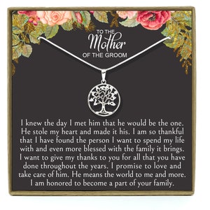 Mère du marié Cadeau de la mariée, Cadeau pour la mère du marié, Belle-mère Cadeau, Mère du collier du marié
