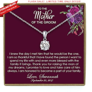 Cadeau pour la mère du marié de la mariée, cadeau pour la belle-mère, collier belle-mère, cadeau pour la mère du marié, carte pour ma belle-mère
