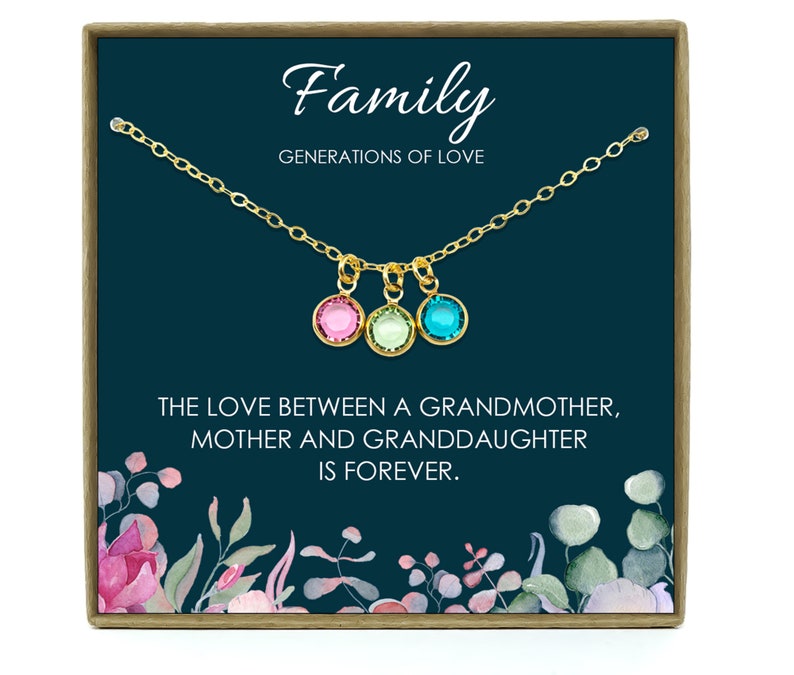 Mothers Day Gift for Grandma Grandma Birthstone Necklace Etsy Canada