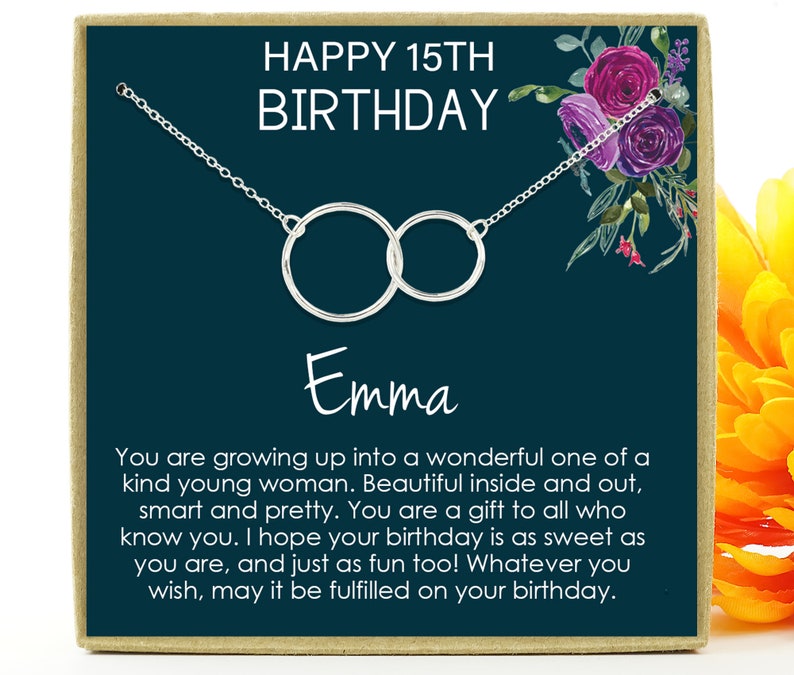 15th Birthday Gift for 15 Year Old Girl 15 Birthday Necklace Etsy