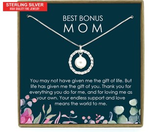Bonus Mom Gift for Step Mother Gift from Bride, Step Mom Gift for Stepmom Necklace, Step Mom Wedding Gift