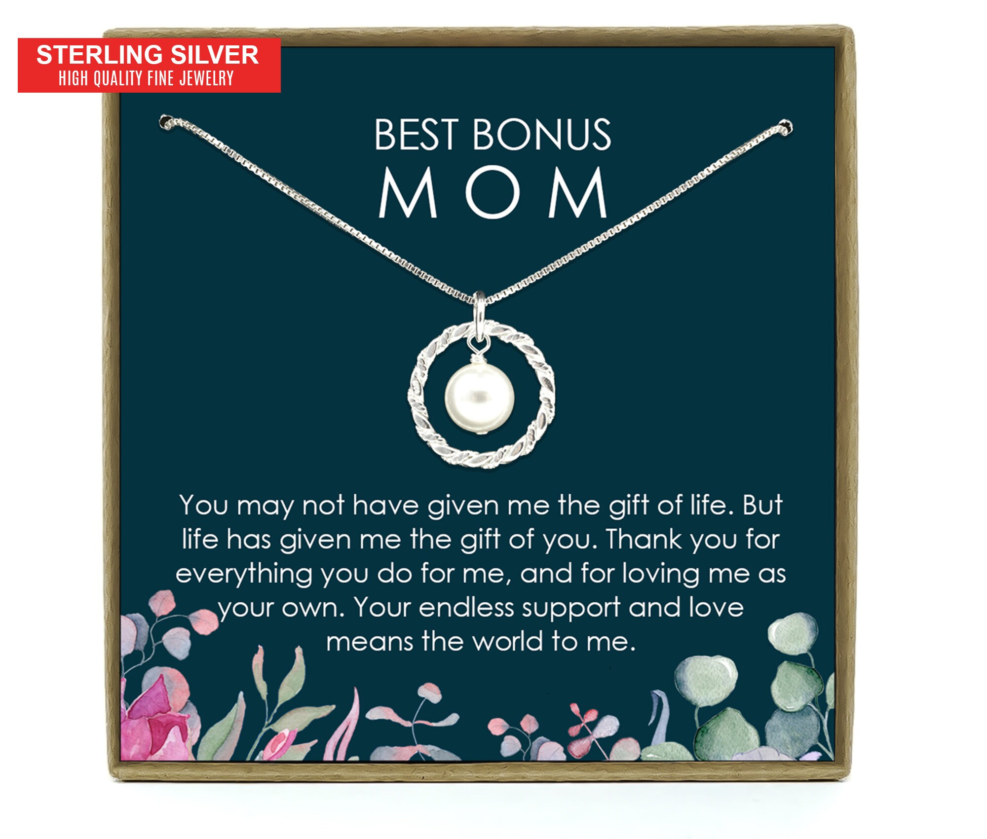 Bonus Mom Gift for Step Mother Gift from Bride, Step Mom Gift for Stepmom Necklace, Step Mom Wedding Gift