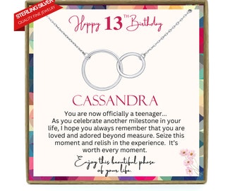 13th Birthday Gift, 13th Birthday Girl Official Teenager, Thirteenth Birthday Necklace, Gift for 13 Year Old Girl Gifts, Teen Birthday Gift