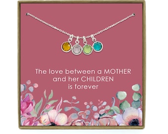 Mom Gift From Daughter Necklace, Mother's Day Gift, Gifts for Mom, Mom Necklace, Mother Necklace, Mother's Day, Birthstone Charm Necklace