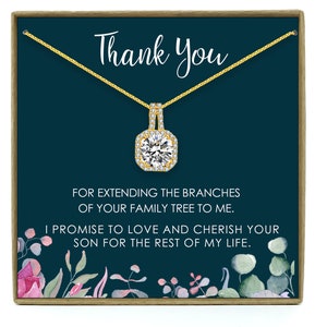 Cadeau de mère du marié de la mariée, cadeau de belle-mère, collier de belle-mère, cadeau de mère du marié, à ma carte de belle-mère