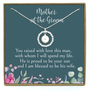 Mère du cadeau de marié de la mariée, cadeau de mère de loi, mère du collier de marié, 925 argent sterling, collier d’éternité avec la perle