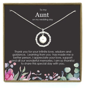 Cadeau de mariage de tante de la mariée, tante du cadeau de mariée, cadeau de mariage de la mariée et du marié, collier de tante, cadeau de remerciement, cadeau de partie de mariée
