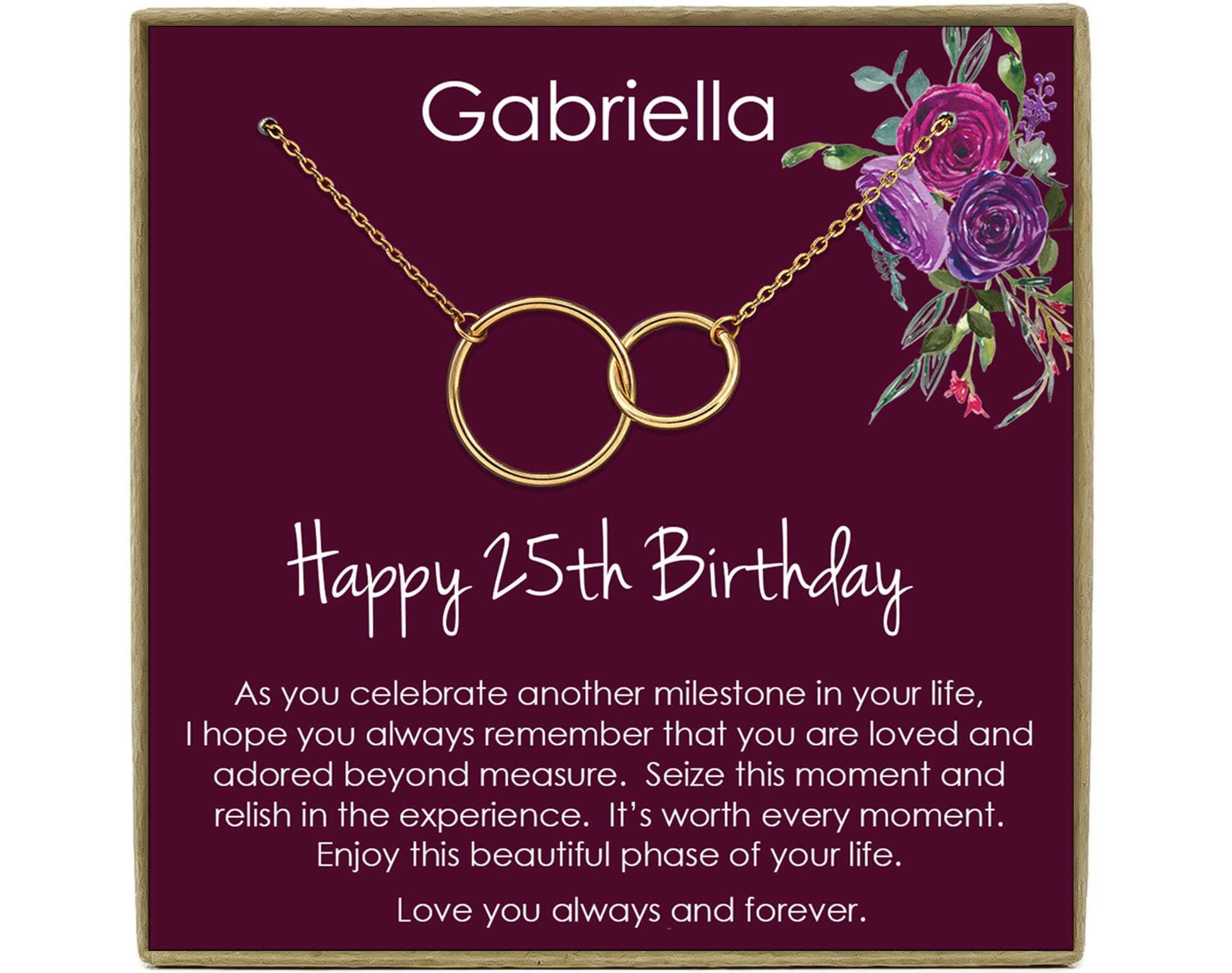 25th Birthday Gift for Her, Gift for 25 Year Old,  25th Birthday Gift Necklace, Gift Idea for 25 Year Old,