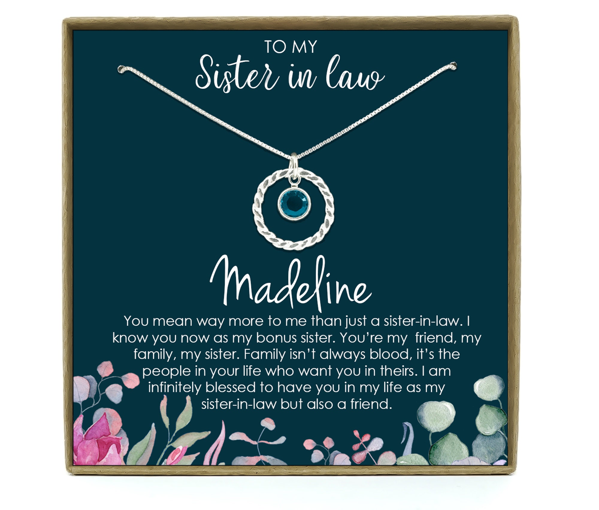 Sister in Law Necklace Sisterinlaw Birthday Gift for Sister Etsy Canada