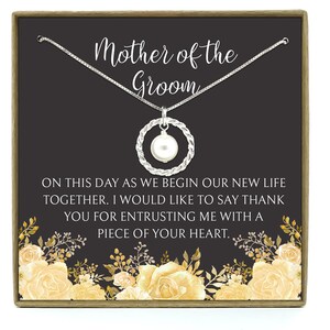 Mère du cadeau de marié, mère du cadeau de mariée, mère du collier de marié, 925 argent sterling, collier d’éternité avec la perle