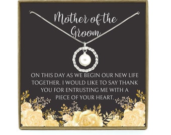 Mother of the Groom Gift , Mother of the Bride Gift, Mother of the Groom Necklace, 925 Sterling Silver, Eternity Necklace with Pearl