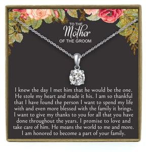 Cadeau pour la mère du marié de la mariée, cadeau pour la belle-mère, collier belle-mère, cadeau pour la mère du marié, carte pour ma belle-mère
