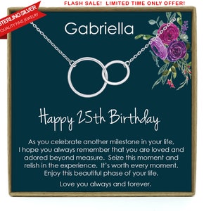 25th Birthday Gift for Her, 25th Birthday Gift Ideas, Gift for 25th Birthday Birl, Twenty Fifth Birthday Gift for Her Necklace