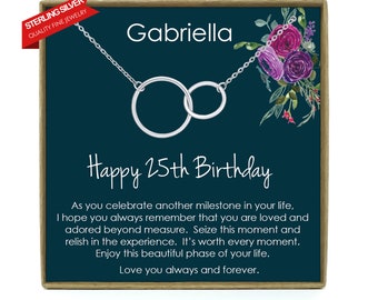 25th Birthday Gift for Her, 25th Birthday Gift Ideas, Gift for 25th Birthday Birl, Twenty Fifth Birthday Gift for Her Necklace