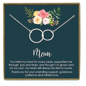Mom Gift From Daughter Necklace, Mother's Day Gift, Gifts for Mom, Mom Necklace, Mother Necklace, Mother's Day, Interlocking Circles