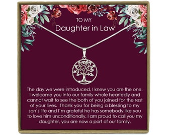 Daughter in Law Gift Necklace, Wedding Gift, Jewelry Gift From