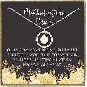 Mère de la Birde Cadeau de Marié, Cadeau de mariage de marié, Cadeau de marié, Collier d'éternité avec perle, 925 Sterling Argent