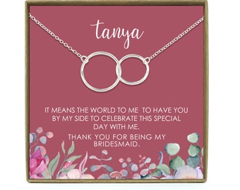 Bridesmaid Gift Necklace: Bridesmaid Proposal, Bridal Jewelry, Wedding Gift, Wedding Jewelry
