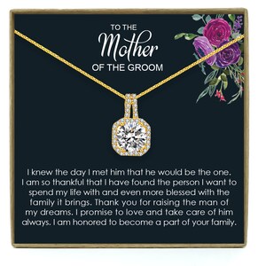 Cadeau de mère du marié de la mariée, cadeau de belle-mère, collier de belle-mère, cadeau de mère du marié, à ma carte de belle-mère