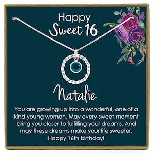 16th birthday gift girl necklace, Sweet 16 gift, Sweet 16 Necklace, Gift for 16 year old girl