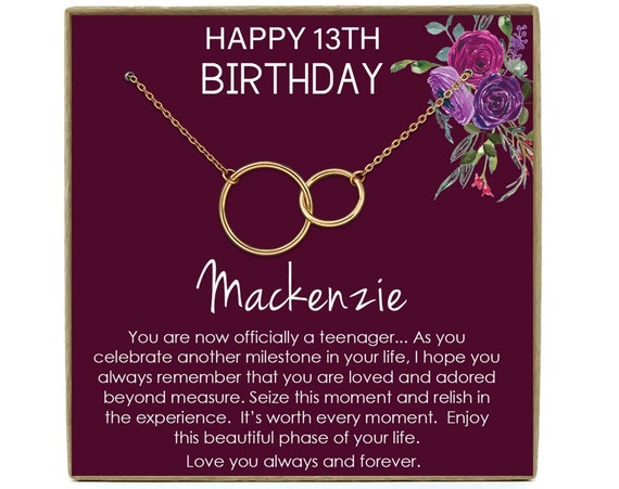 13th Birthday Gift Girl, 13th Birthday Gift, 13 Teenager , Thirteenth  Birthday Necklace, Gift for 13 Year Old Girl Gifts, Teen Birthday Gift 