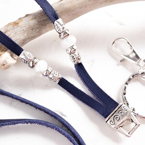 Beaded Leather Lanyard: Boho Chic ID Badge Holder