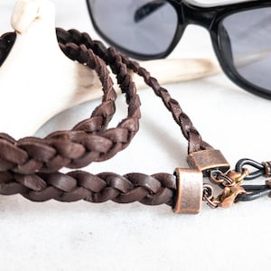 Braided Deerskin Leather Eyeglass Chain: Rustic Sunglasses Holder