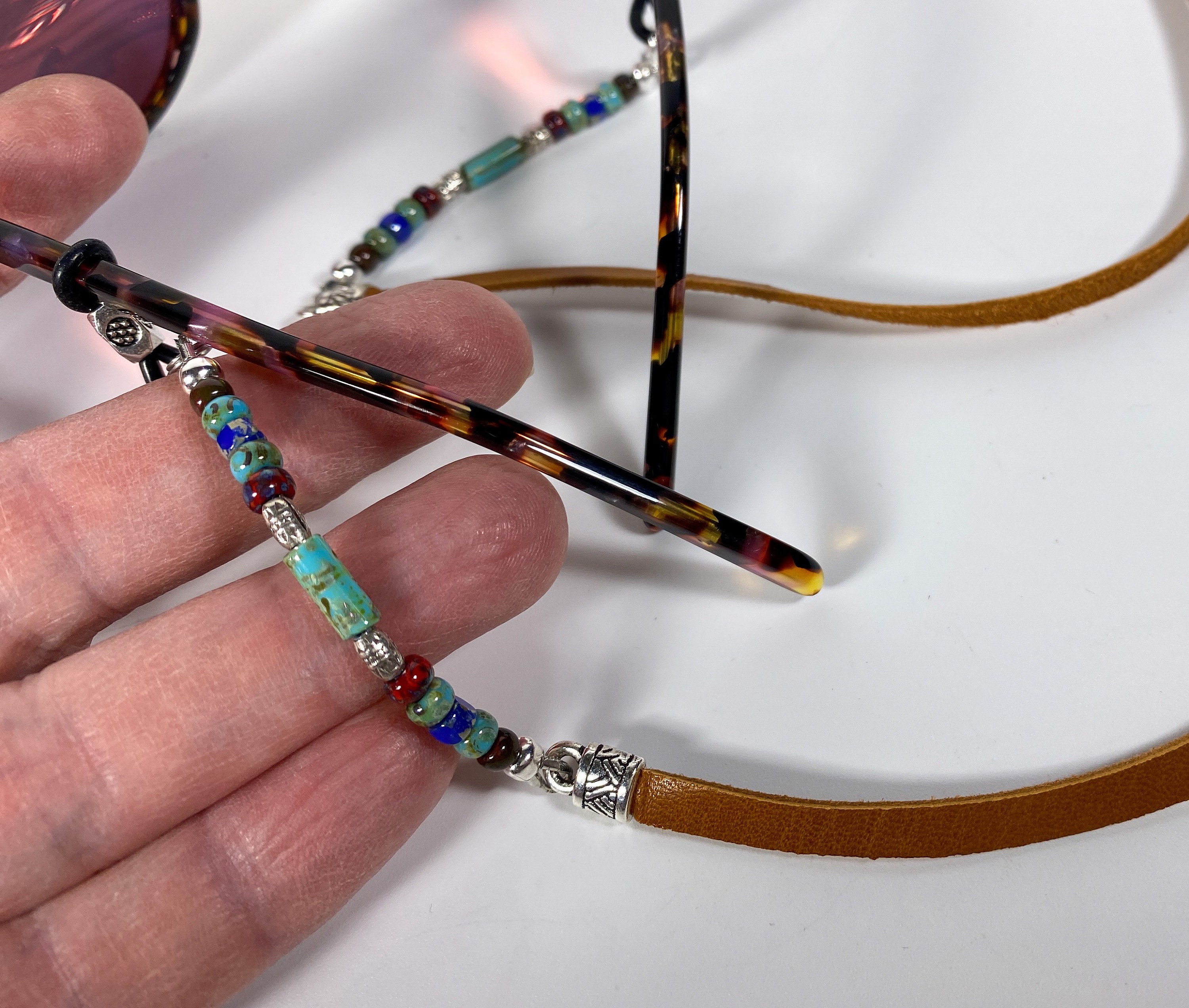 Beaded Glasses Chain Faux Pearl Sunglasses Chain Adjustable - Temu