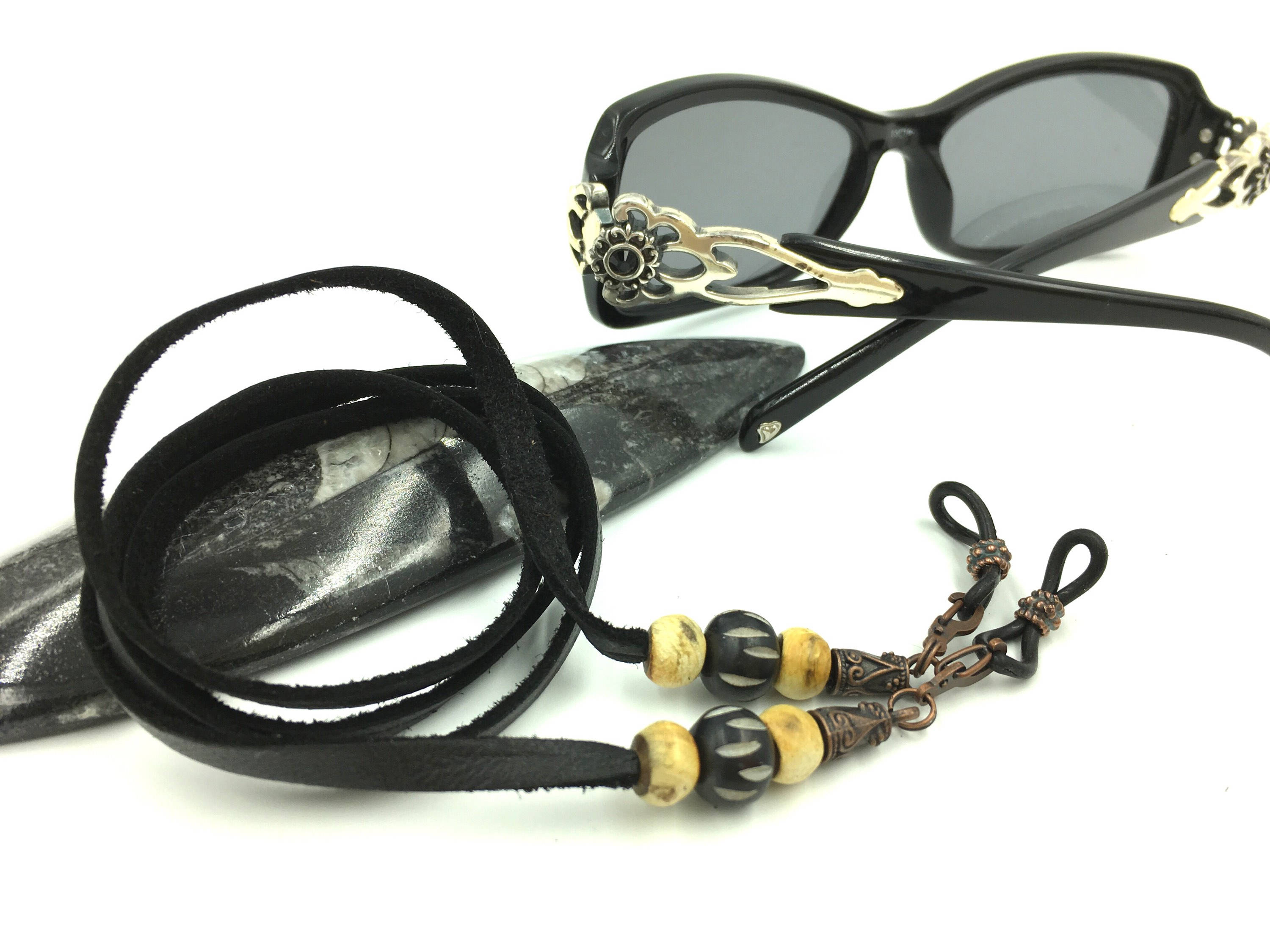 Glasses Chain Leather Eyeglass Chain Leather Glasses Cord Etsy