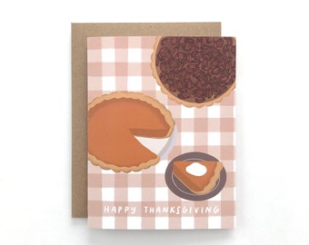 Thanksgiving Pie - Thanksgiving Card, Holiday Card