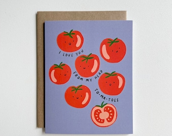 Tomatoes Love Card / Blank Card / Everyday Card / Thinking of You Card / Anniversary Card