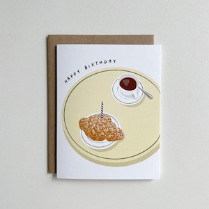Verjaardagskaart croissant / blanco kaart