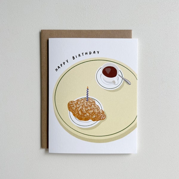 Croissant Birthday Card / Blank Card