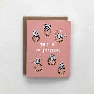 Diamond Rings - Wedding Card, Engagement Card, Blank Card, Congrats Card