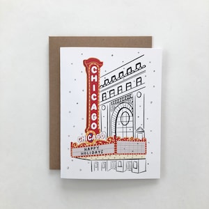 Chicago Theater Wesołych Świąt - Kartka świąteczna, Karta świąteczna, Karta sezonowa, Pusta kartka