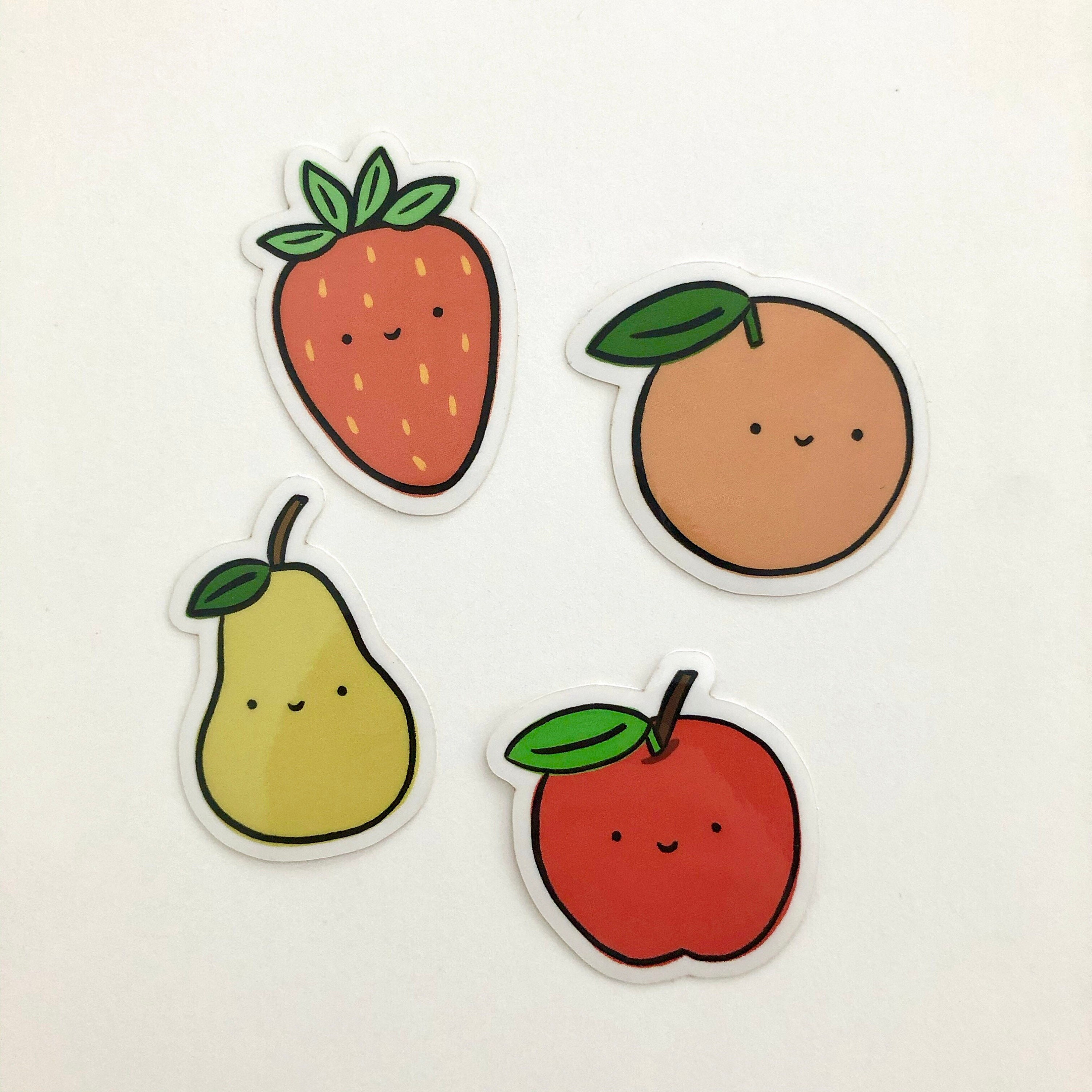 Fruit Clear Stickers Pack of 4 Stickers Etsy