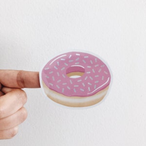 Pink Doughnut Holographic Die Cut Sticker