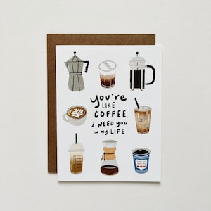 Vous êtes comme le café - Carte d’amour, carte d’amitié