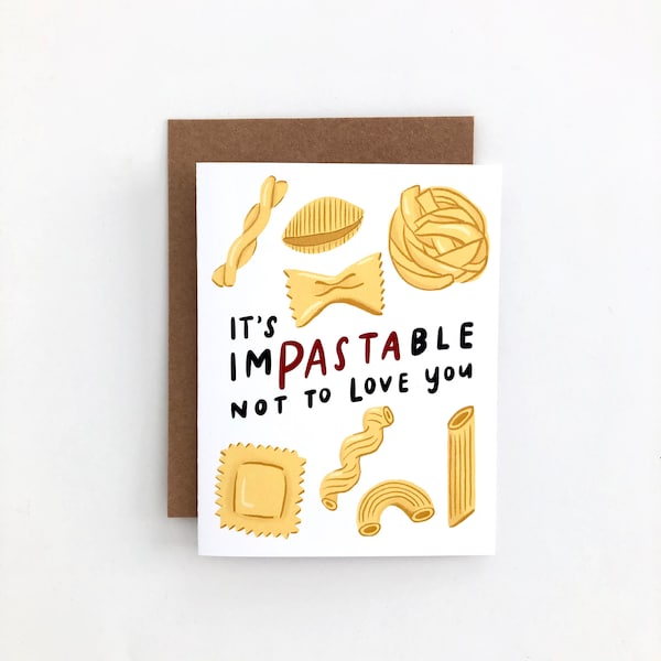 Impastable Not To Love you - Love Card, Friendship Card, Anniversary Card, Everyday Card, Valentine's Day Card
